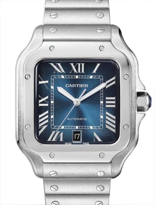 Cartier Santos de Cartier ステンレススチール Cartier de Santos Large, Silver Roman Dial - Stainless Steel
