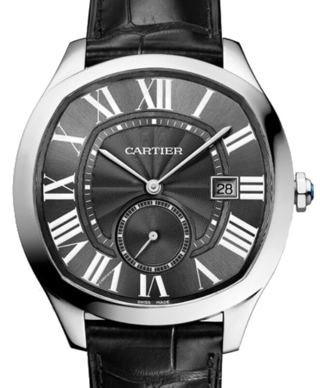 Cartier Drive De Cartier Men s Watch Automatic Large Stainless Steel Black Dial Alligator Leather Strap WSNM0018 BRAND NEW