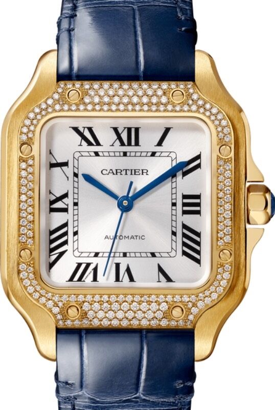 限定価格セール！ Santos Silver Bezel Diamond Gold Yellow Medium Cartier De バッグ