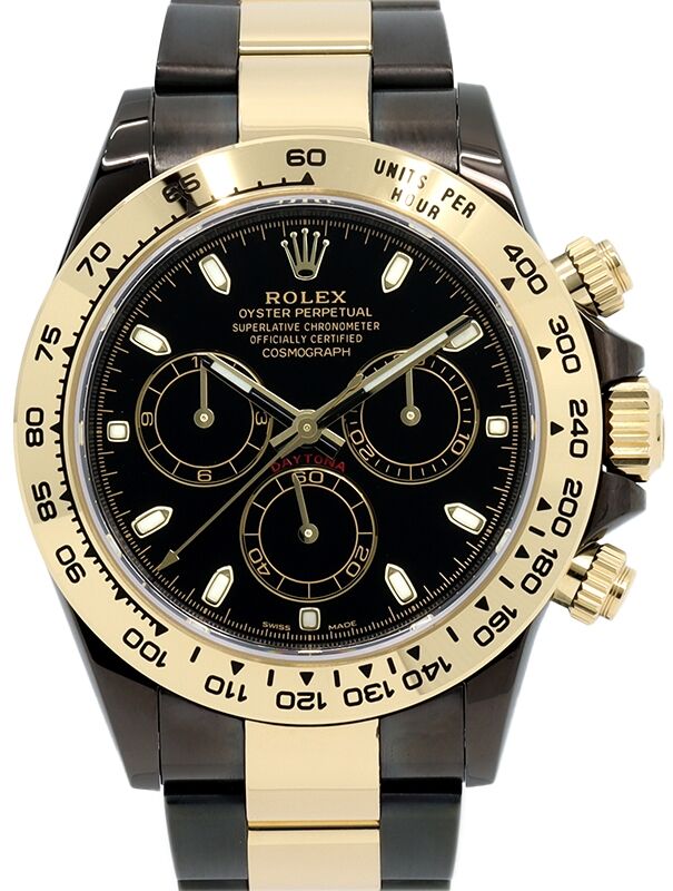 Rolex Daytona Yellow Gold/DLC Black Index Dial Yellow Gold