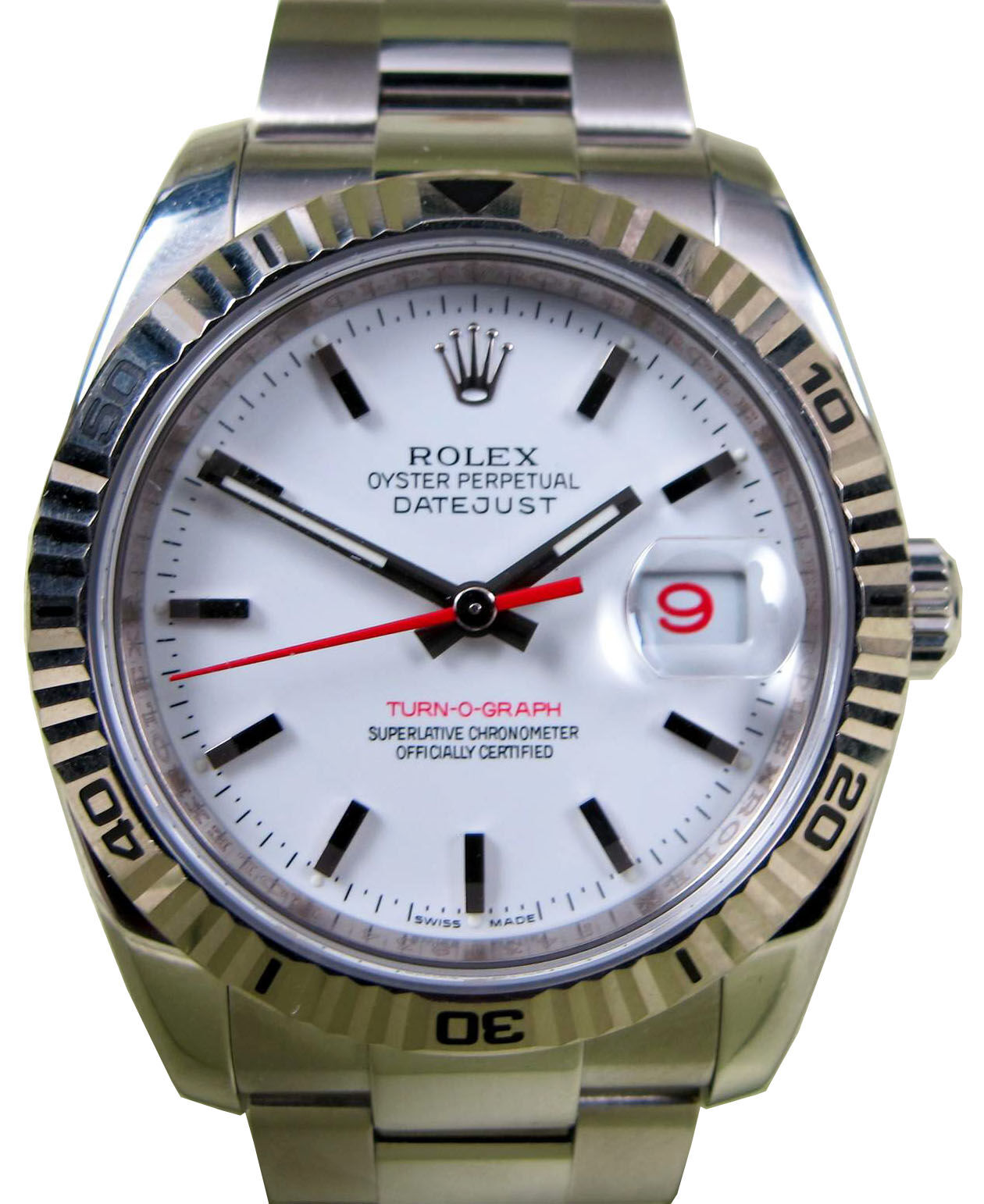 Rolex turn o graph white dial on sale