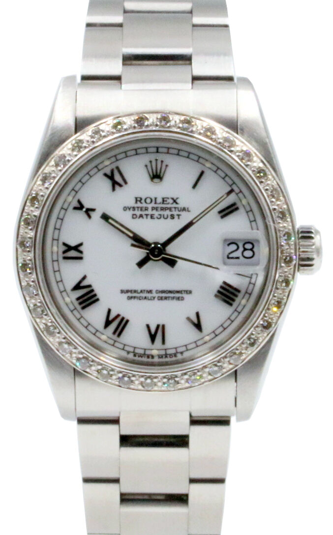 Rolex Datejust 68240 Ladies 31mm Midsize White Date Roman