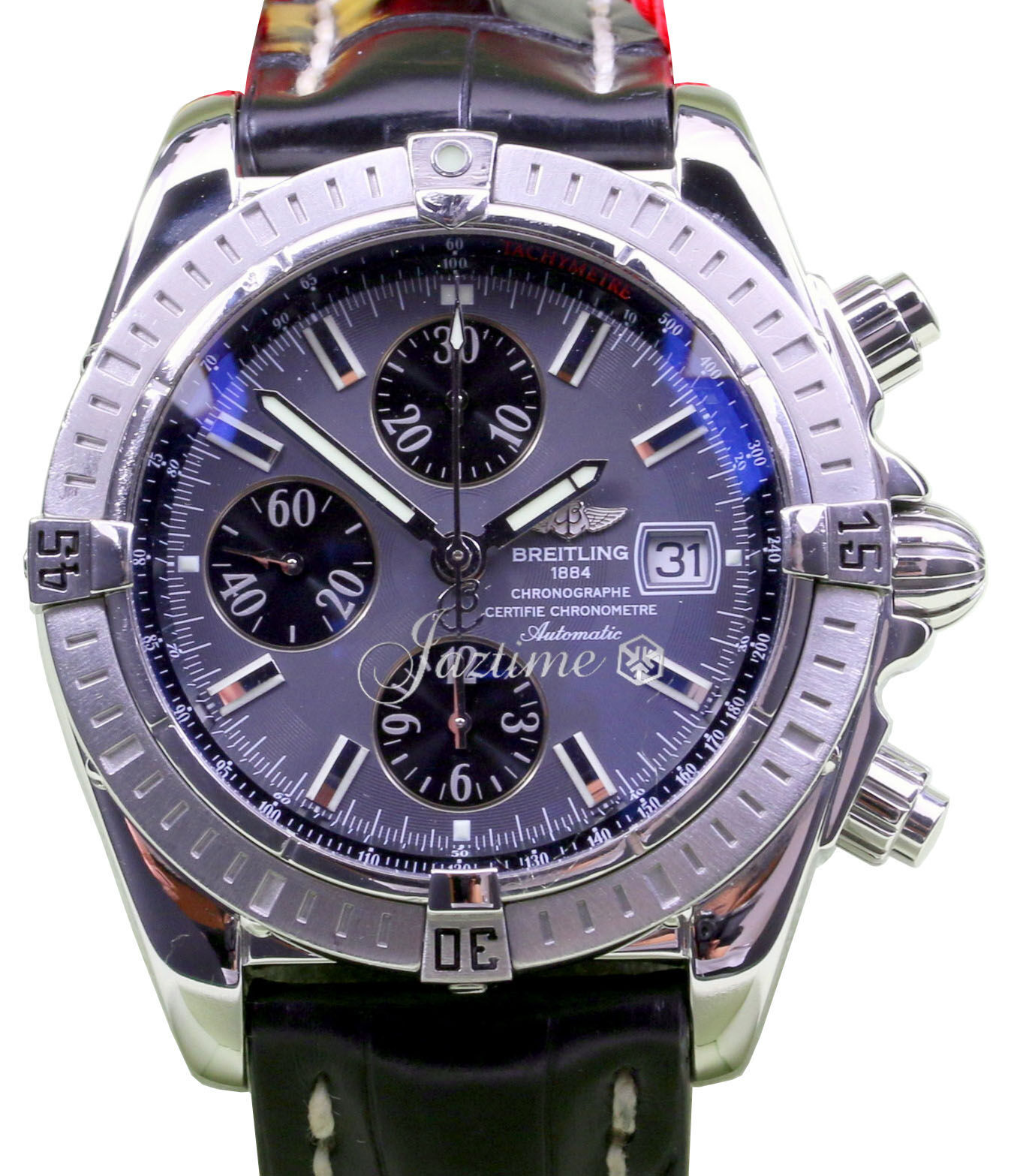 Breitling Chronomat Evolution A13356 Chronograph Stainless Steel Index BOX PAPERS