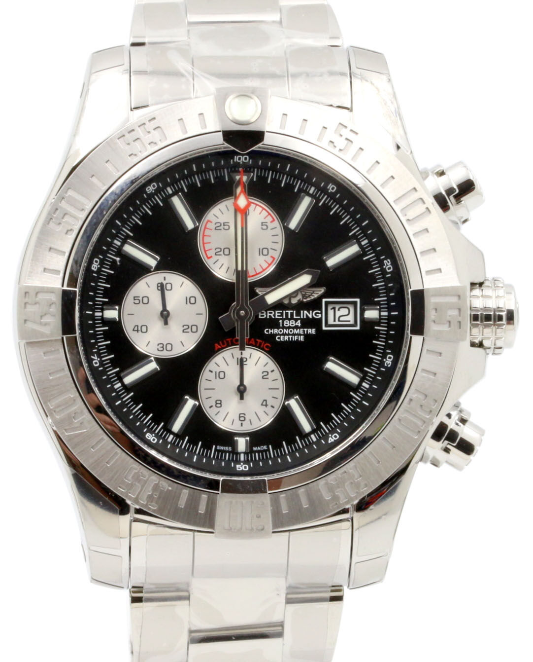 Breitling A1337111 BC29 168A Super Avenger II 48mm Black Index Stainless Steel BRAND NEW