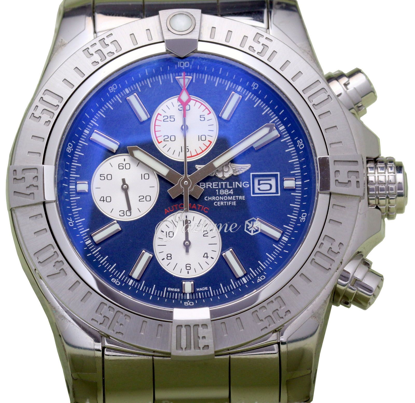 Breitling Super Avenger 2 A13371 Men s 48mm Blue Index Stainless Steel Pro 3 BRAND NEW