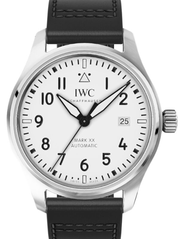 IWC Pilot s Watch Mark XX Steel 40mm Silver Dial Leather Strap IW328207