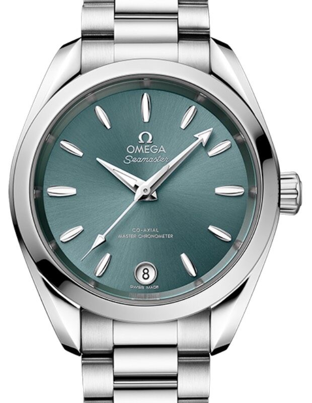 Omega Seamaster Aqua Terra 150M Co Axial Master Chronometer 34mm Stainless Steel Green Index Dial Steel Bracelet 220.10.34.20.10.001 BRAND NEW