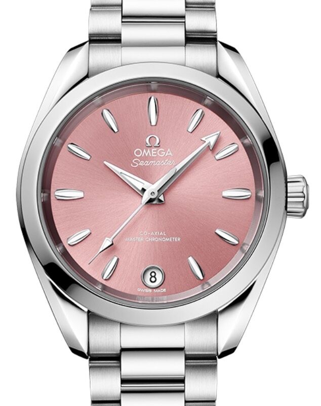 Omega Seamaster Aqua Terra 150M Co-Axial Master Chronometer 34mm Stainless  Steel Pink Index Dial Steel Bracelet 220.10.34.20.10.003 - BRAND NEW