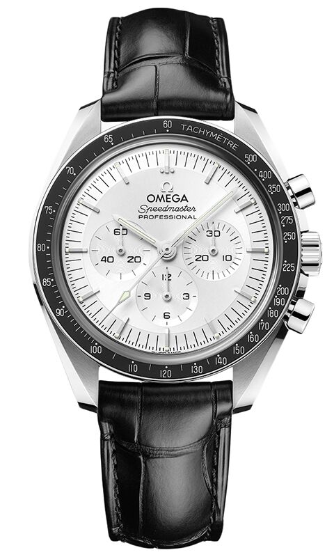 Omega Speedmaster Moonwatch Professional Chronograph 42mm Canopus Gold Silver Dial Leather Strap 310.63.42.50.02.001