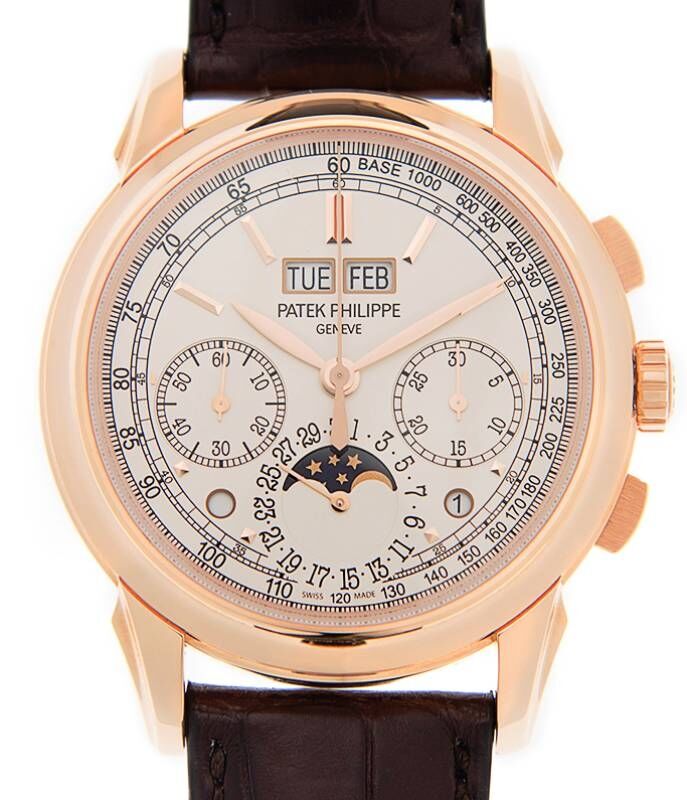 Patek Philippe Grand Complications Chronograph Perpetual Calendar Rose Gold Silver Opaline Dial 5270R 001
