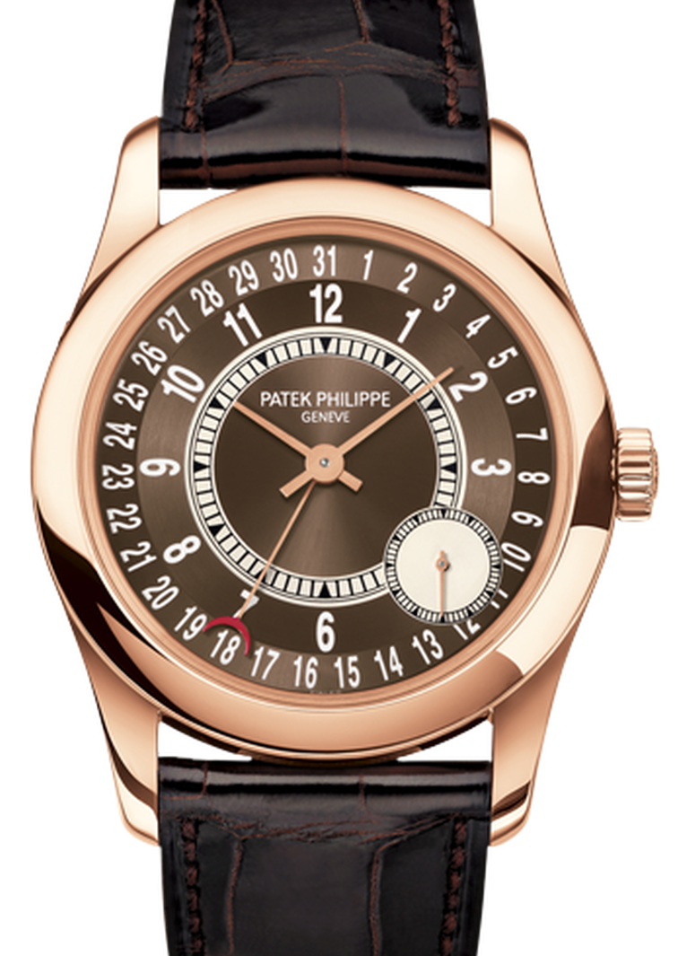 Patek Philippe 6000R 001 Calatrava 37mm Brown Arabic Date Rose Gold Leather PRE OWNED