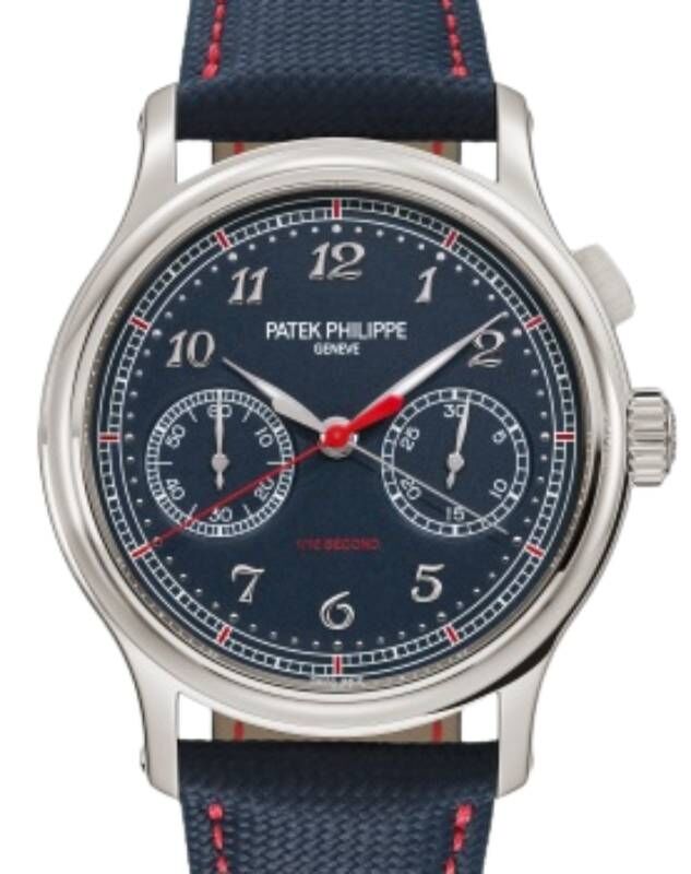 Patek Philippe Grand Complications 1 10th Second Monopusher Chronograph Platinum Blue Dial 41mm 5470P 001 BRAND NEW