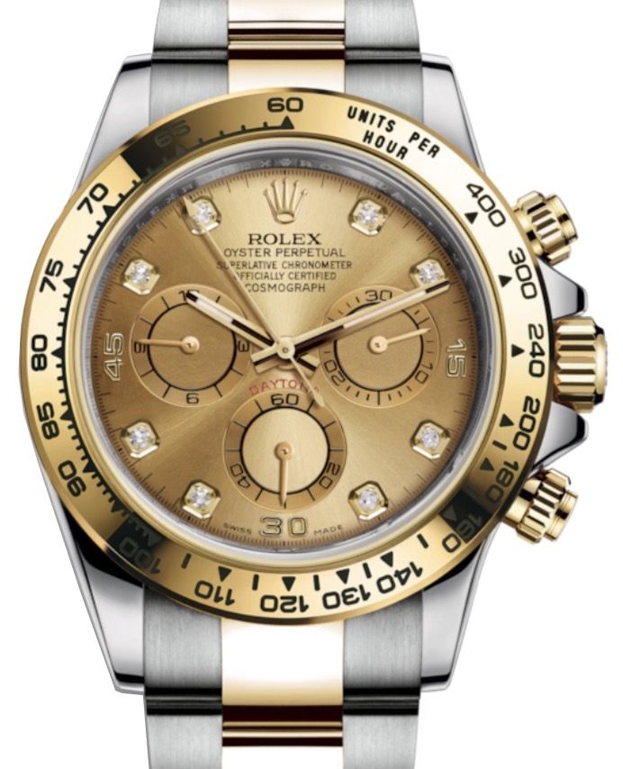 Rolex Cosmograph Daytona 116503 Champagne Diamond Tachymetre Yellow Gold Stainless Steel Oyster BRAND NEW