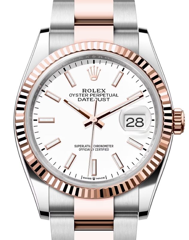Rolex Datejust 126231 - White Baton Dial & Bracelet Strap