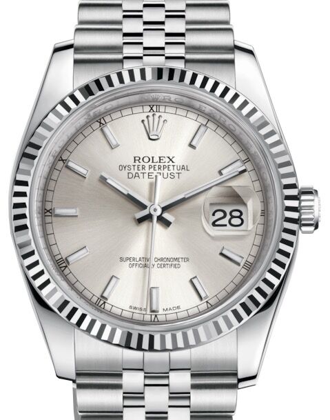 Rolex Datejust 36 White Gold/Steel Silver Index Dial