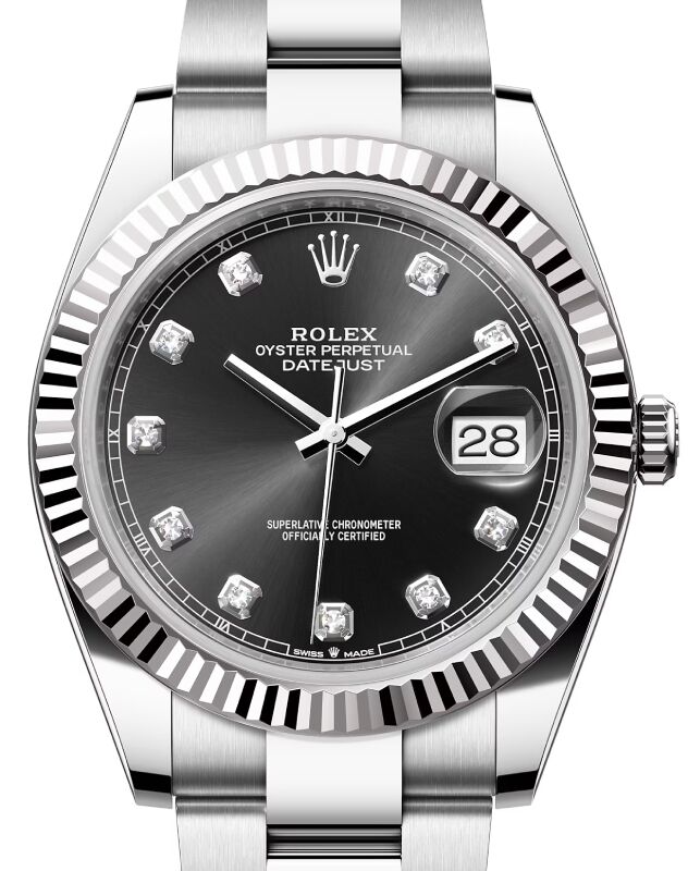 Rolex Datejust 41 126334 Black Diamond Fluted White Gold Rolex Datejust 41 126334 Black Diamond Fluted White Gold