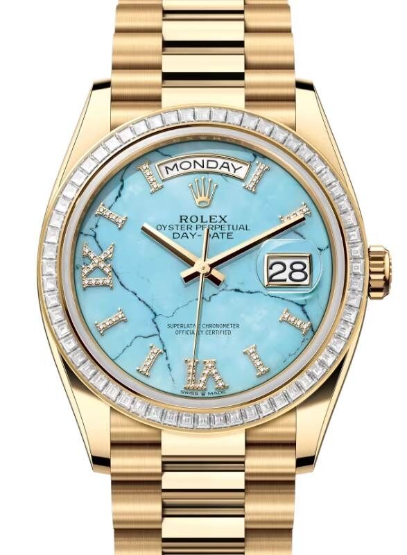 Rolex Day-Date 36 President Yellow Gold Turquoise 