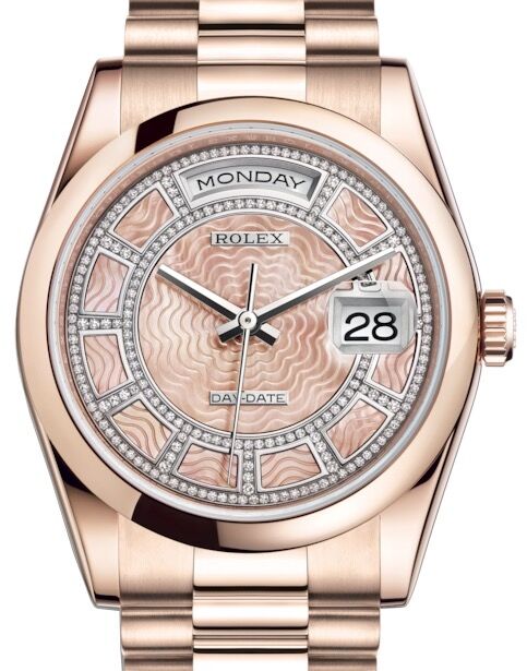 lady　0226 Rolex Day-Date 36 Rose Gold Carousel of Pink Mother of Pearl
