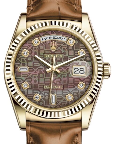 Rolex Day-Date 36 Yellow Gold Black Mother of Pearl Jubilee