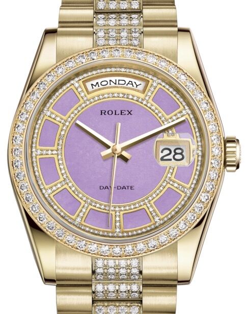 tu☆ 118348 Silver Index President Rolex Day-Date 36mm Yellow