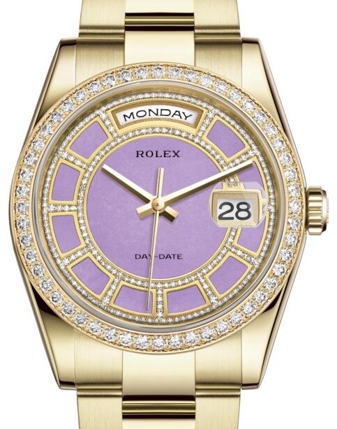 majy n.　0308 Rolex Day-Date 36 Yellow Gold Carousel of Lavender Jade