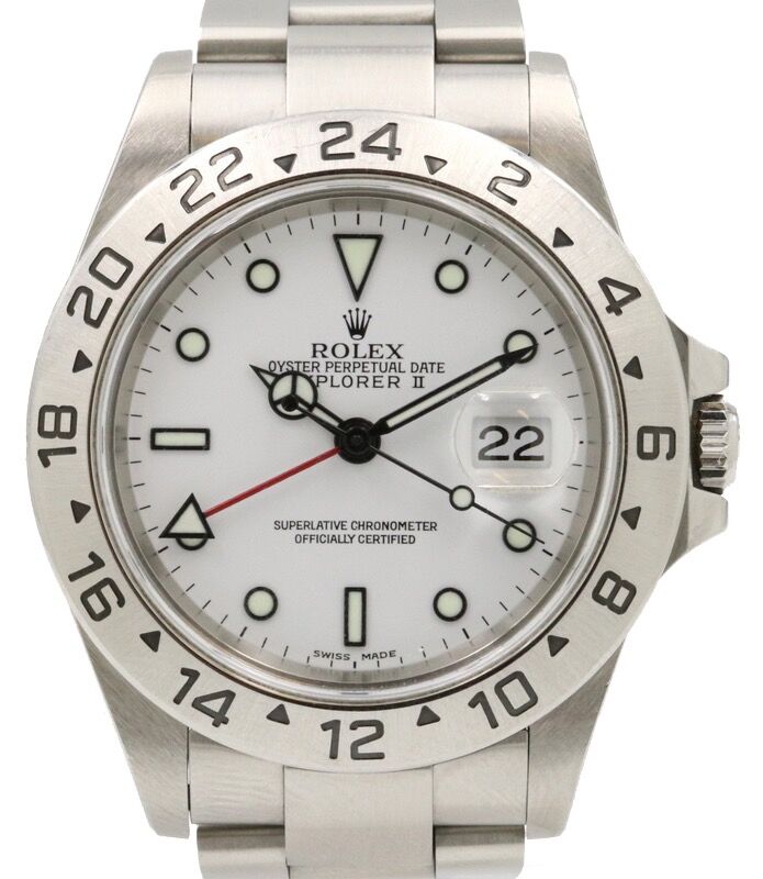 Rolex Explorer II 16570 Stainless Steel White Luminous Dial GMT Bezel PRE OWNED
