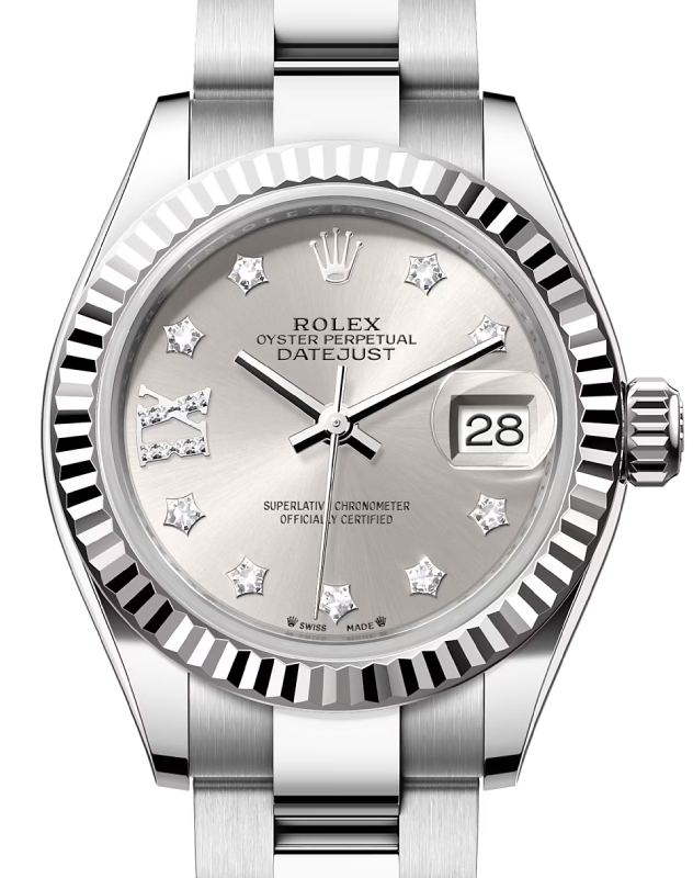 誠実 28 Lady-Datejust Rolex 279174 White Fluted IX Diamond Silver 趣味・スポーツ・実用