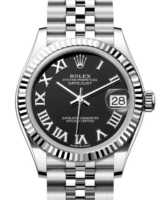 全国送料無料 Rolex Datejust Dial Roman Black Bright Gold/Steel White 31 その他