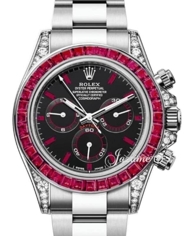 Rolex Daytona White Gold/Diamonds Baguette Rubies Bezel 126599TRU