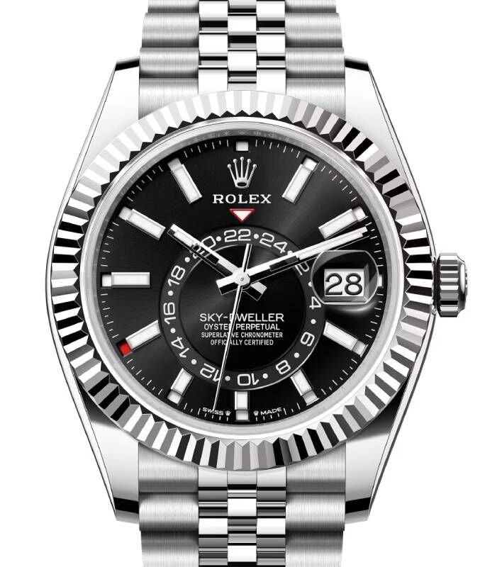Rolex Sky-Dweller White Gold/Steel Bright Black Index Dial