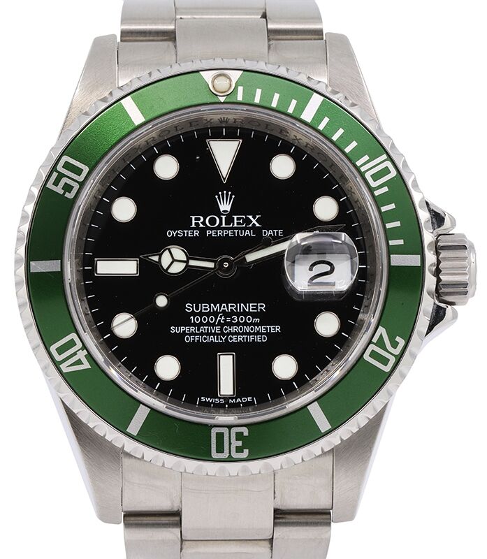 Rolex Submariner 50th Anniversary Steel Kermit Green Bezel 16610V 16610LV