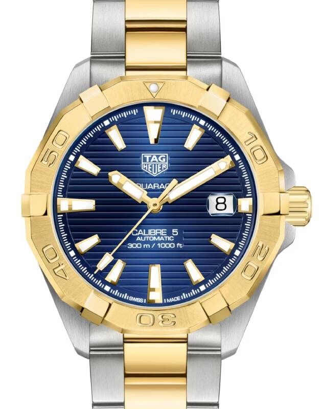 Tag Heuer Aquaracer Stainless Steel Yellow Gold 41mm Blue Dial WBD2120.BB0930 BRAND NEW