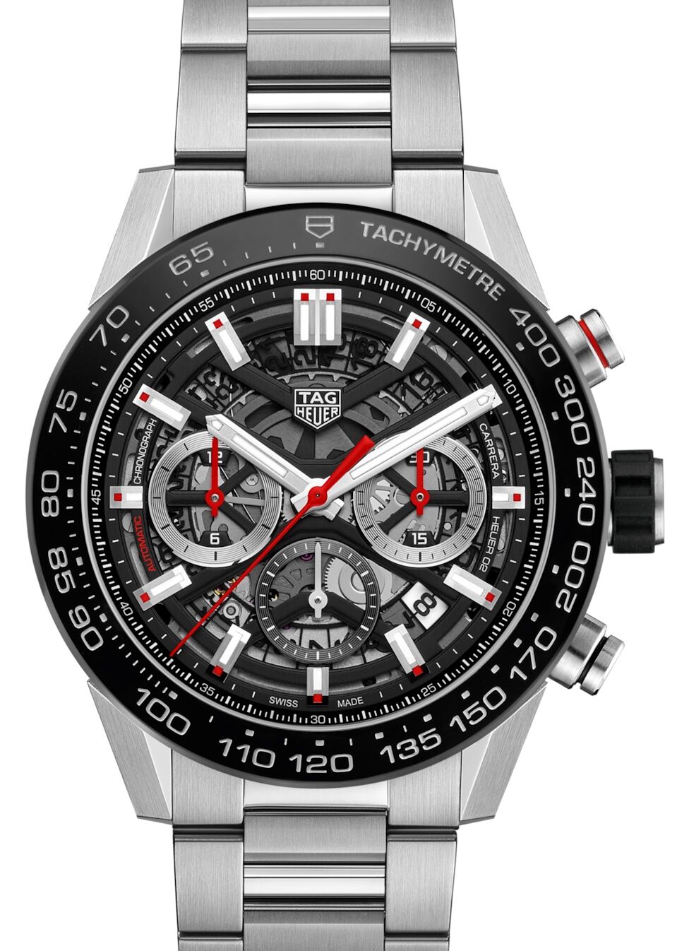 Tag Heuer Carrera Stainless Steel Black Index Dial Stainless Steel Bracelet CBG2A10.BA0654 BRAND NEW