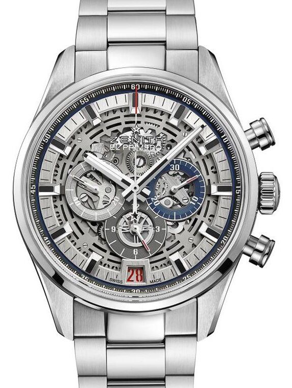 Zenith Chronomaster El Primero Grande Date Full Open Stainless Steel Silver Index Dial Leather Strap 03.2530.4047 78.C813 BRAND NEW