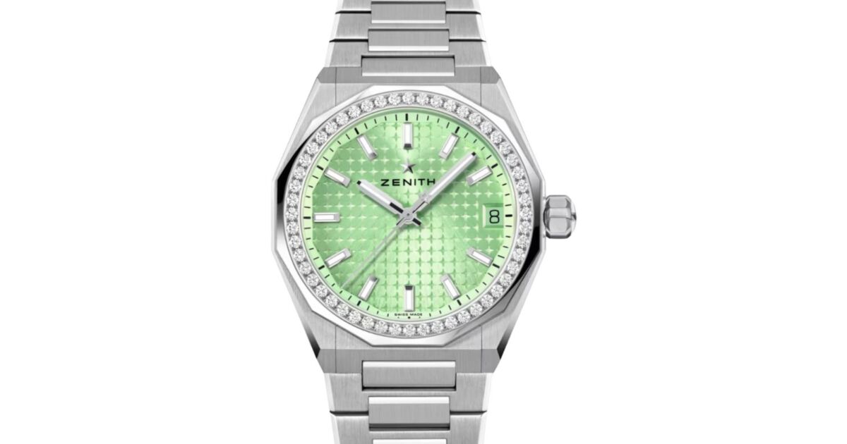 Zenith Defy Skyline 36 Steel Diamond Bezel Metallic Pastel Green