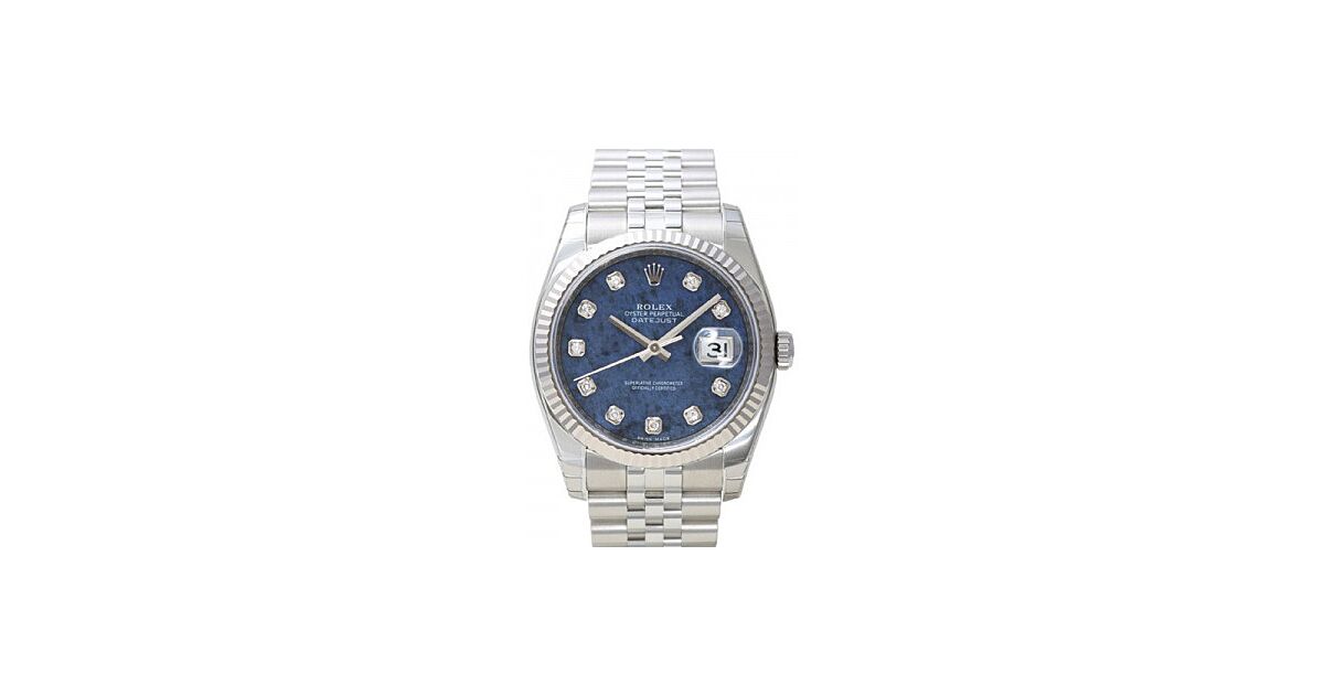 Rolex Datejust 36 116234-SDLDFJ Sodalite Diamond Fluted White Gold
