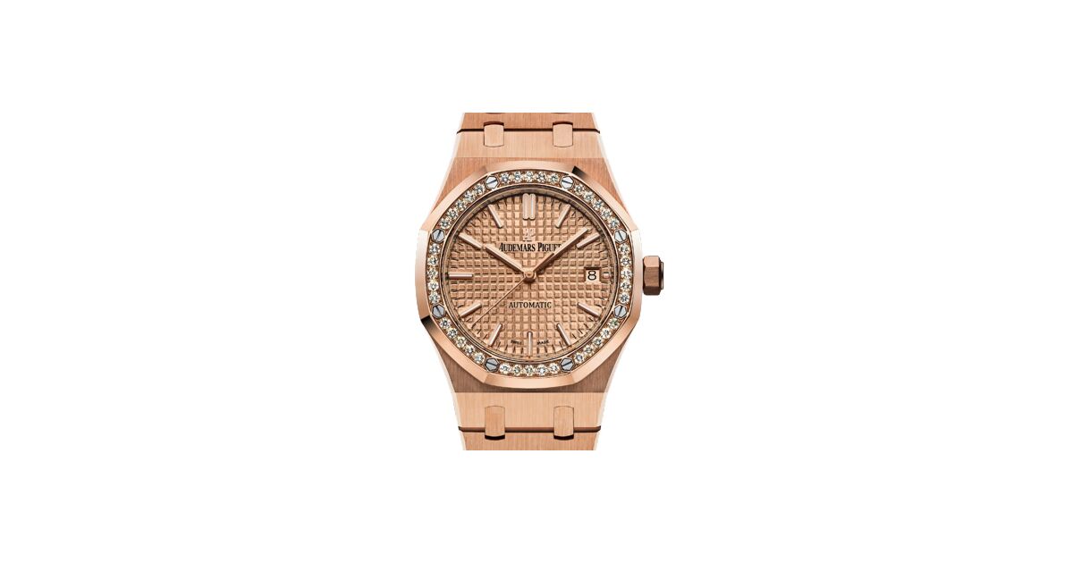 Rose Audemars Piguet Royal Oak Rose Gold Diamond 37mm Pink Dial 15451OR