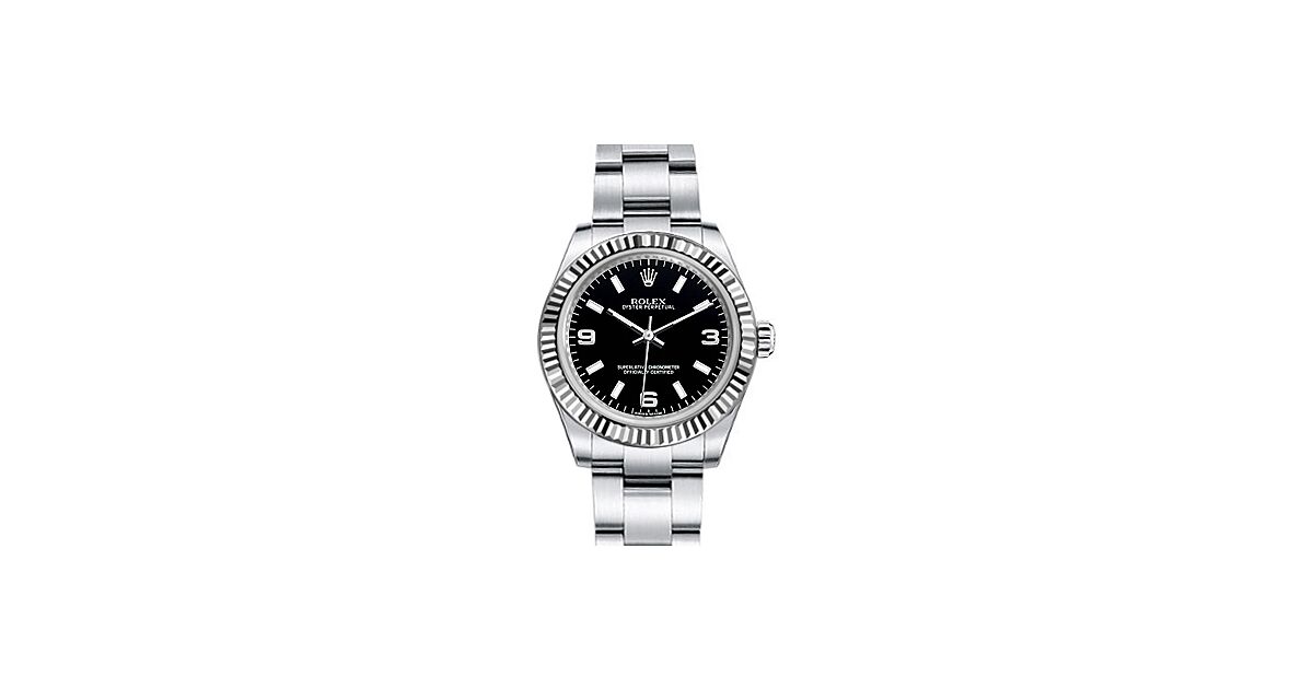 Rolex Oyster Perpetual 31 Ladies Midsize 177234-BLKSAO 31mm Black