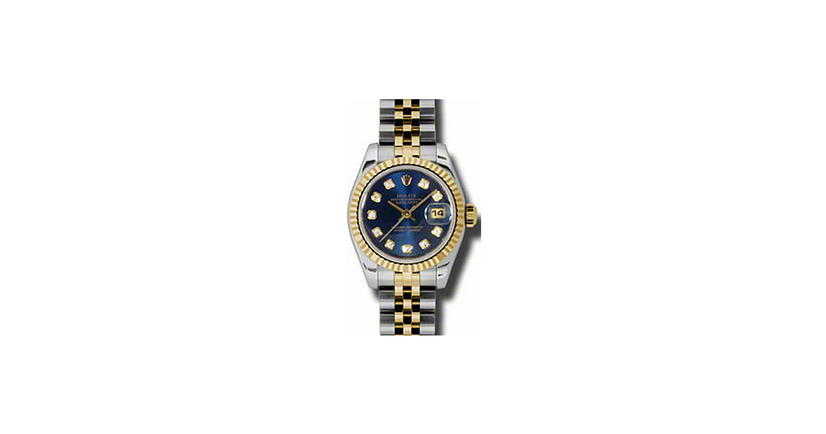 Rolex Lady-Datejust 26 179173-BLUDFJ Blue Diamond Fluted Yellow