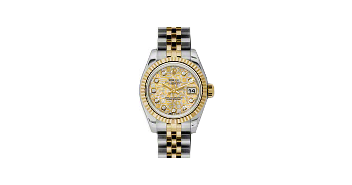 Rolex Lady-Datejust 26 179173-YGGJCDJ Yellow Gold & Grey Jubilee