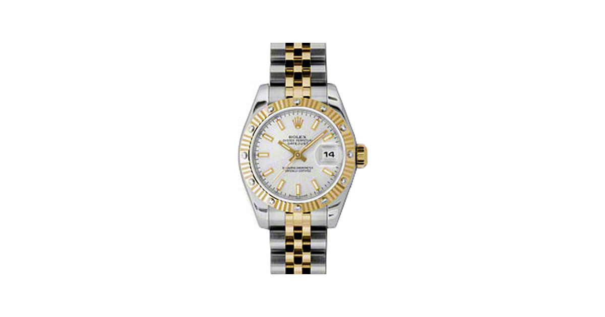 Rolex Lady-Datejust 26 179313-WHTSJ White Index Fluted Diamond