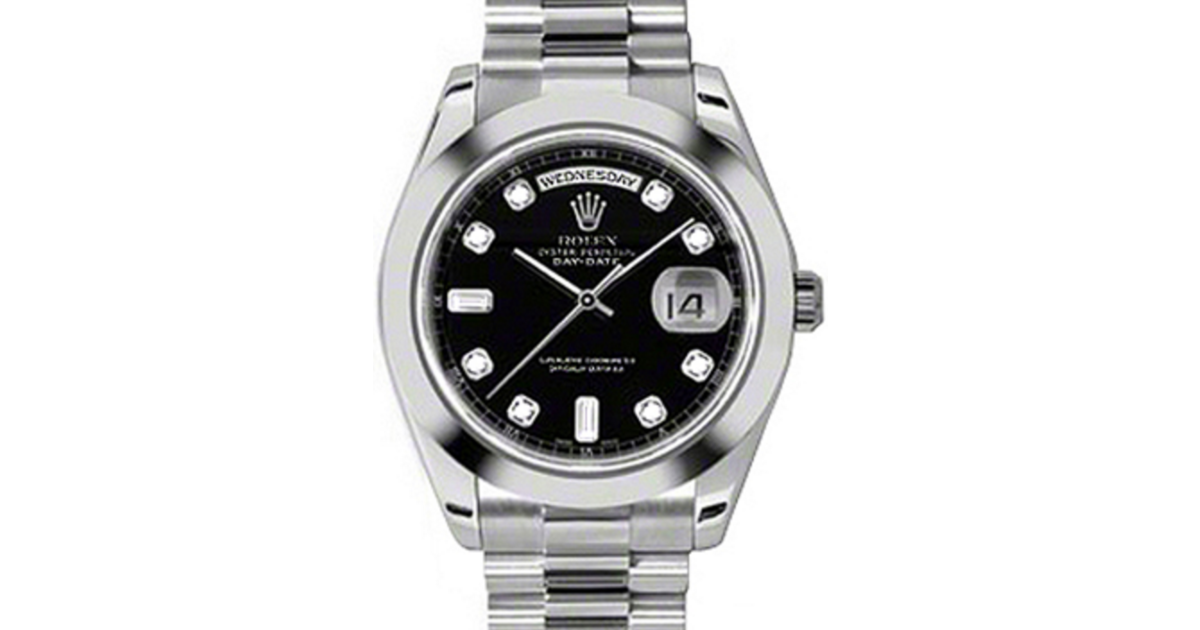 Rolex Day-Date II 218206-BLKDSP 41mm Black Diamond Platinum
