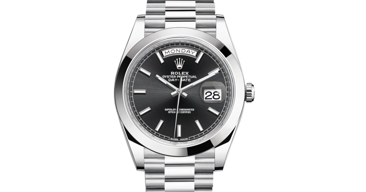黒ラベル様 Rolex Day-Date 40 228206 Black Index Platinum President - BRAND NEW