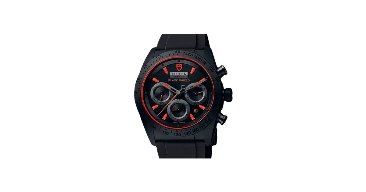 Tudor Fastrider Blackshield 42000CR Black Red Index Black Ceramic