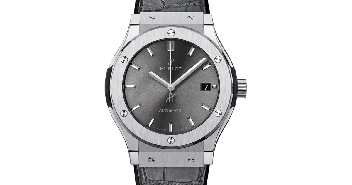 Hublot Classic Fusion 3-Hands Titanium 42mm Grey Dial Rubber and