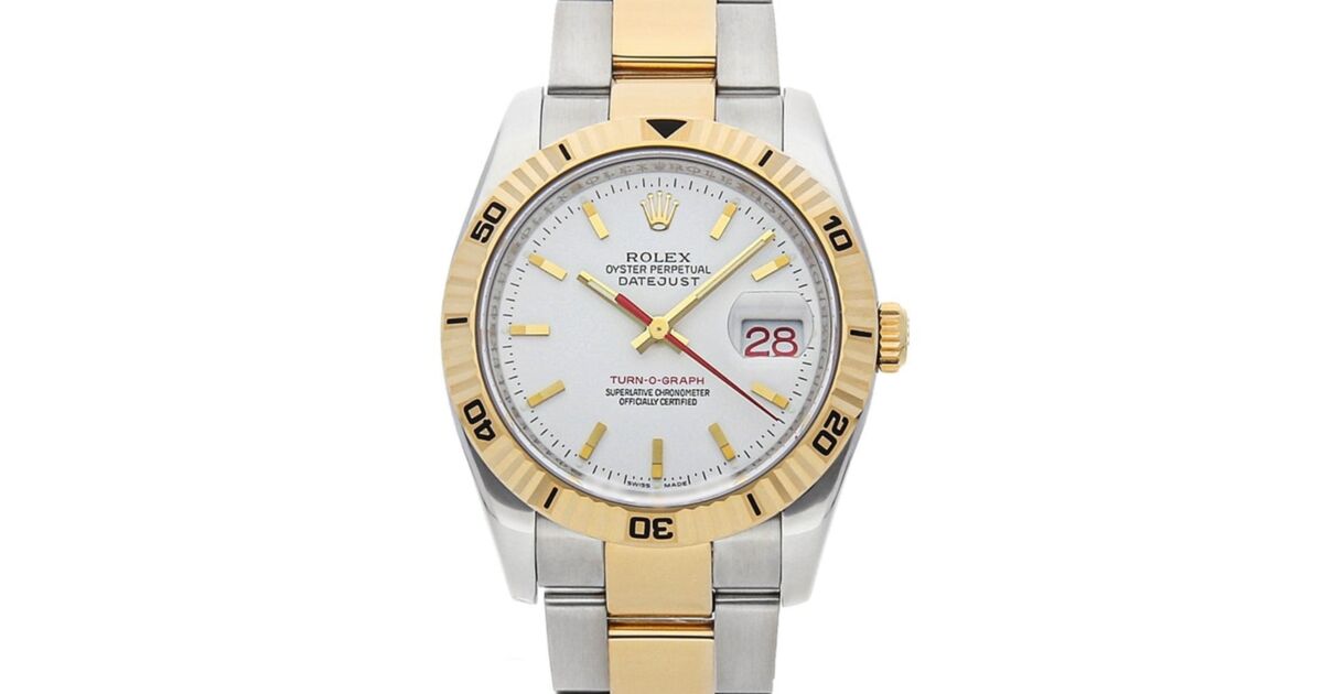 Rolex Datejust 36 116263 White Index Turn-O-Graph Thunderbird