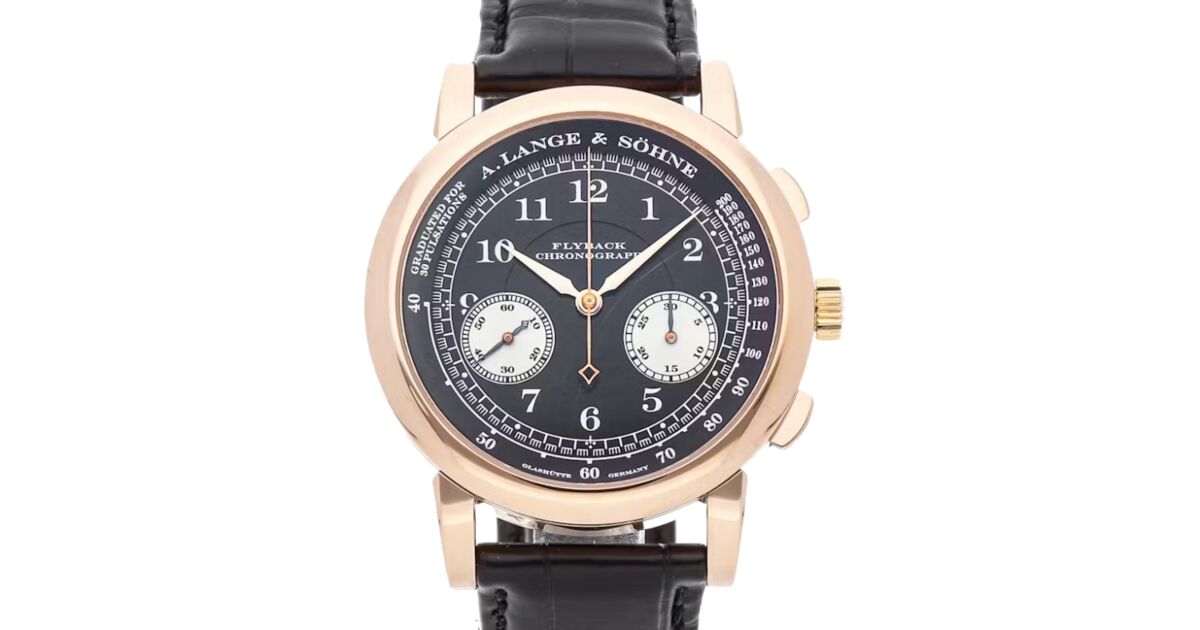 A Lange Sohne Lange 1815 Flyback Chronograph Rose Gold Black Dial