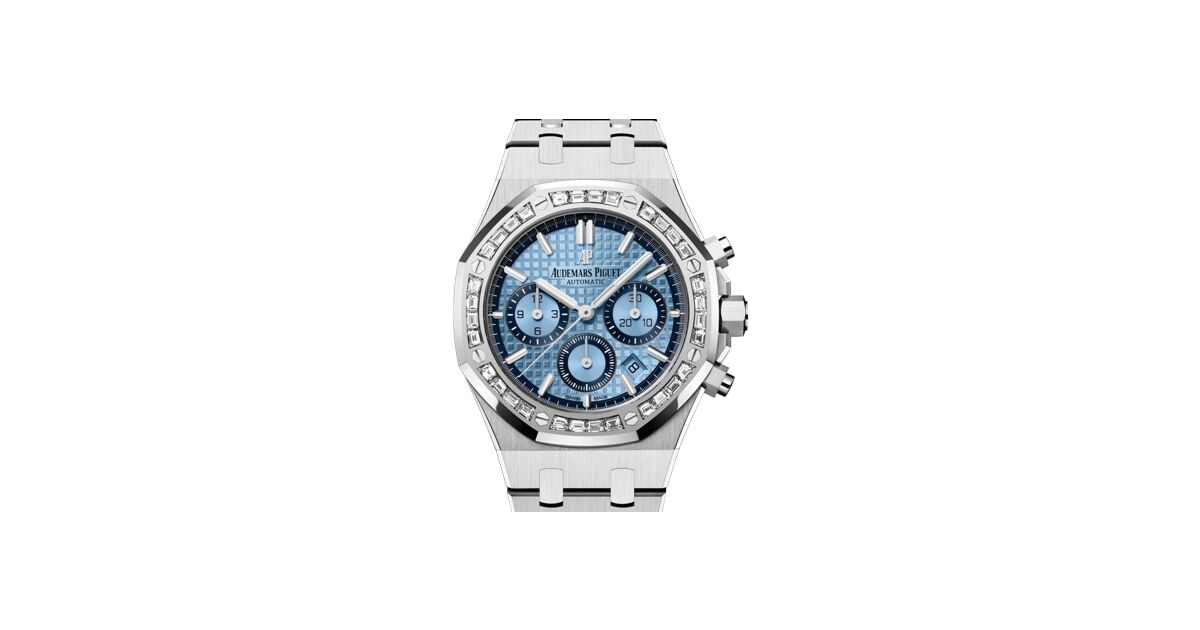 ペールブルー Audemars Piguet Royal Oak Chronograph White Gold 38mm Blue Dial