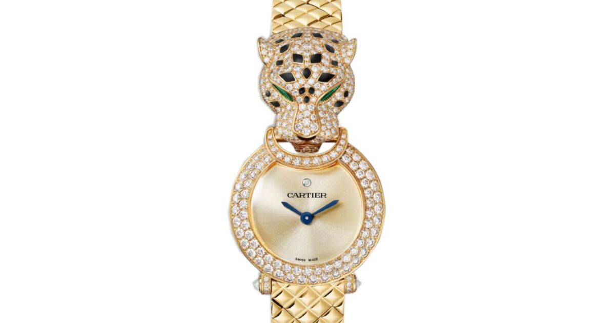 Cartier レオパードデザイン 花瓶　カルティエ銀座オープン記念贈呈品 La Panthere De Cartier 23.6mm Quartz Yellow Gold/Diamonds Bezel
