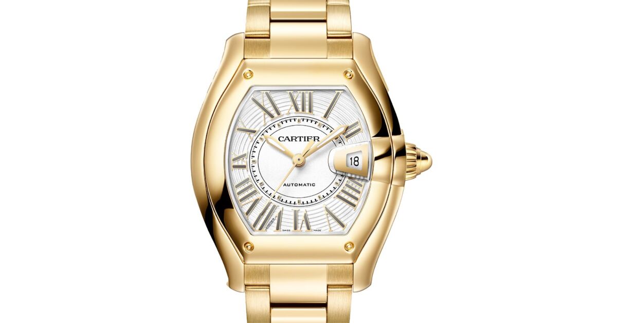 Cartier Roadster Large Yellow Gold White Dial WGRD0012